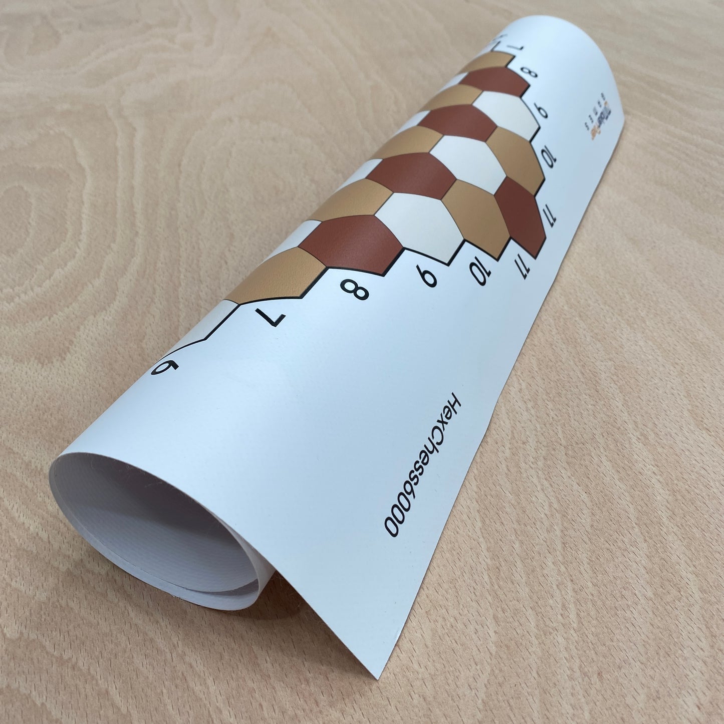 Hexagonal Chess Board Made from Roll-up Flexible Vinyl Fabric 500x500mm
