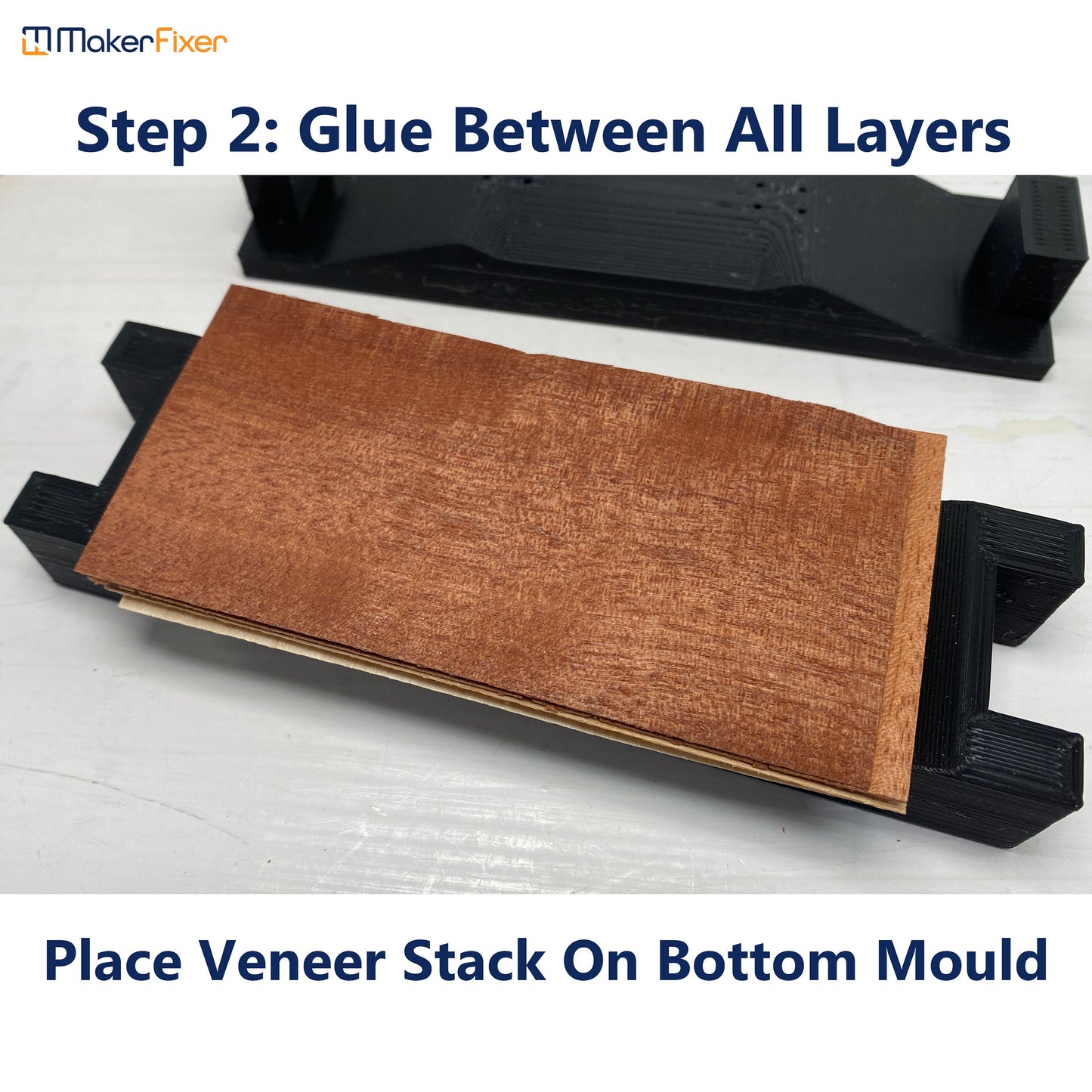 Fingerboard Wood Veneer Mould Clamp Make Tech Deck Finger Skateboard 3D Printed