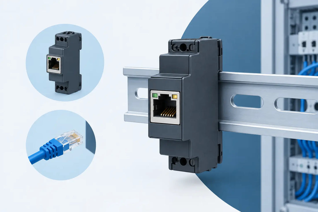 DIN Rail Adaptor for RJ45 Modular Jack Use