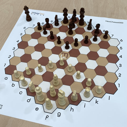 Hexagonal Chess Board Made from Roll-up Flexible Vinyl Fabric 500x500mm