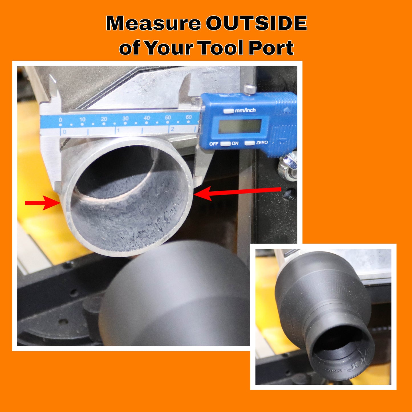 Dust Extraction Adaptor Female ID Various Sizes DeWalt AirLock DWV9000 Compatible