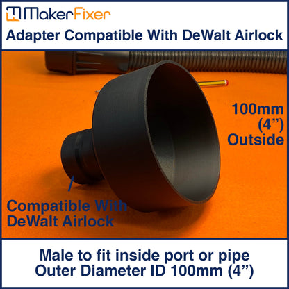 Dust Extraction Adaptor DeWalt AirLock Compatible Male to Male OD Various Sizes