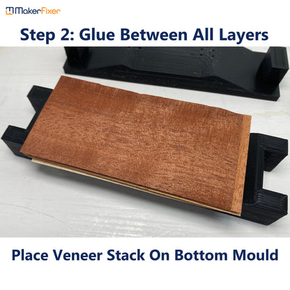 Fingerboard Wood Veneer Mould Clamp Make Tech Deck Finger Skateboard 3D Printed
